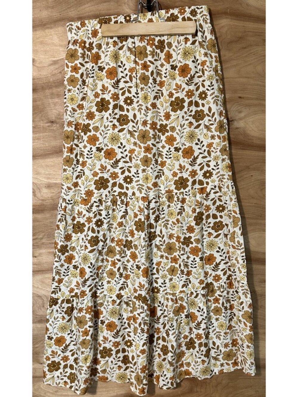 Sincerely Jules Woman Med Tiered Maxi Skirt Floral Fall Retro Cottagecore Lined - Picture 3 of 8